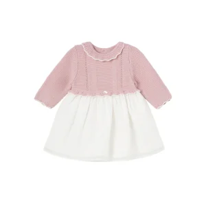 Vestido Combinado Tricot Rosa Baby Mayoral