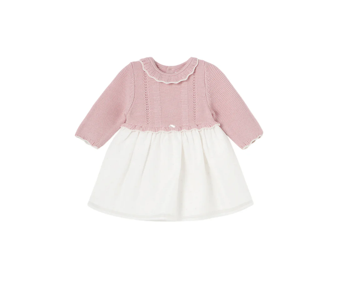 Vestido Combinado Tricot Rosa Baby Mayoral