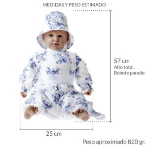 MUÑECO GRANDE LEBEBOT AMELIE CON VESTIDO CON CAPELINA LB455