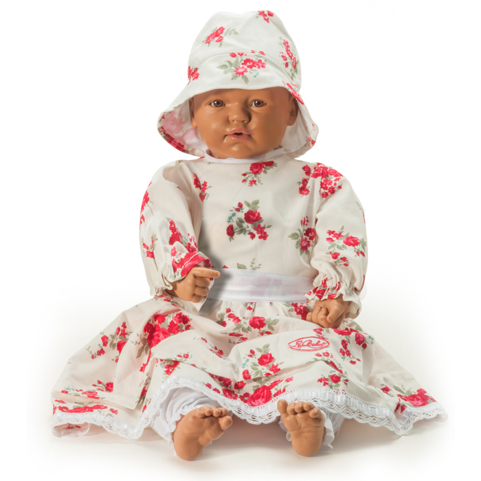 MUÑECO GRANDE LEBEBOT AMELIE CON VESTIDO CON CAPELINA LB455 - Imagen 2